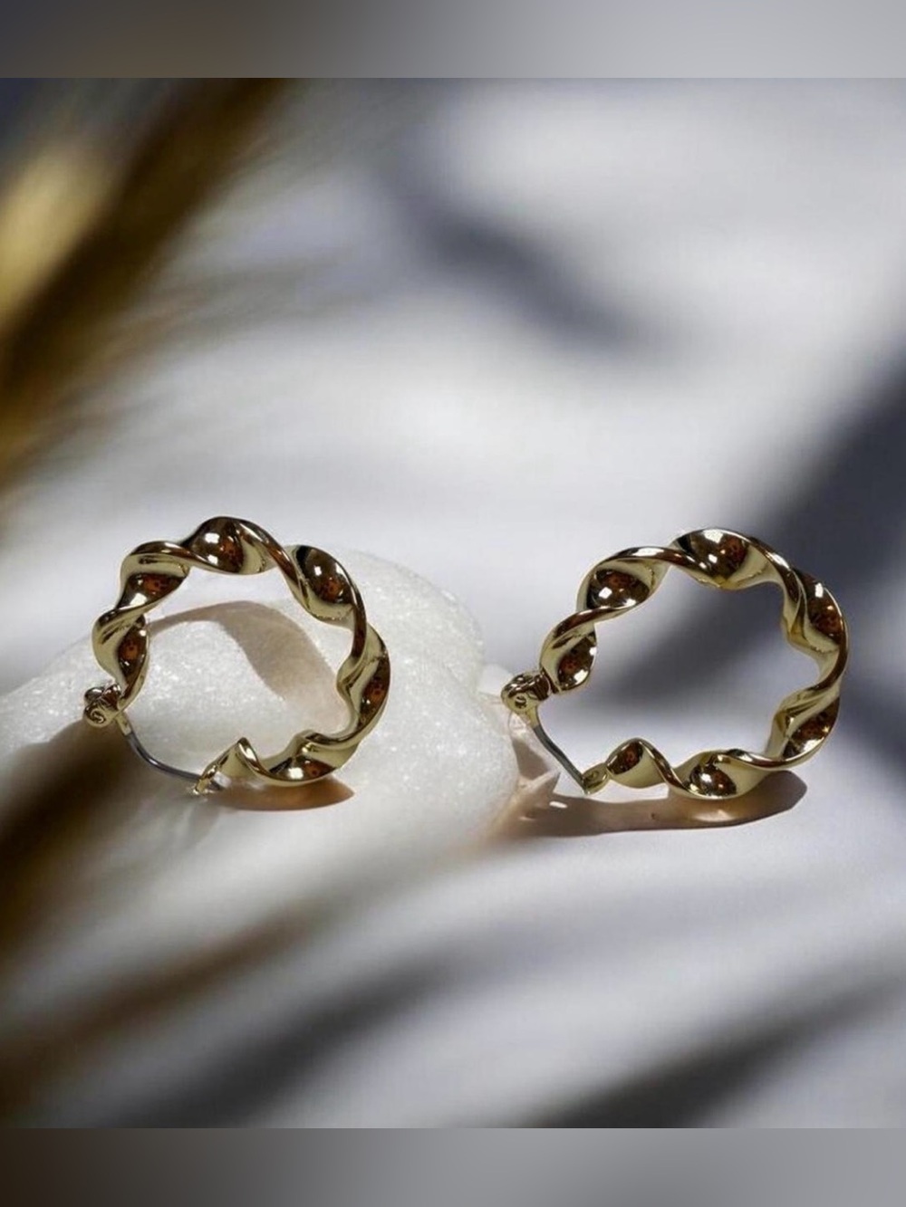 Elegant Gold Twist Hoop Earrings